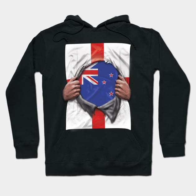 New Zealand Flag English Flag Ripped - Gift for New Zealander From New Zealand Hoodie by Country Flags